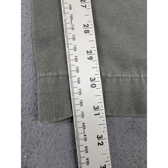 Abercrombie & Fitch Pants Mens 40x32 Green Weathered Chinos Pleated Twill Olive - Picture 3 of 14